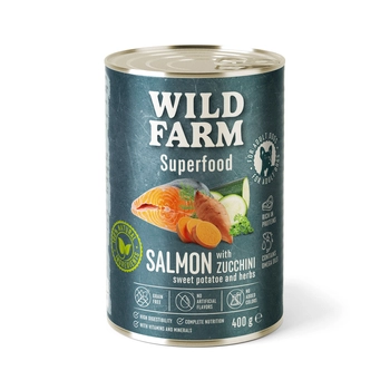 WILD FARM Superfood Karma Mokra Łosoś Z Warzywami 400g