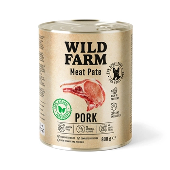 Wild Farm Pate Pork 800g – Mokra Karma z Wieprzowiną dla Psów
