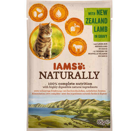 IAMS Naturally Adult Cat with New Zealand Lamb in Gravy 85g