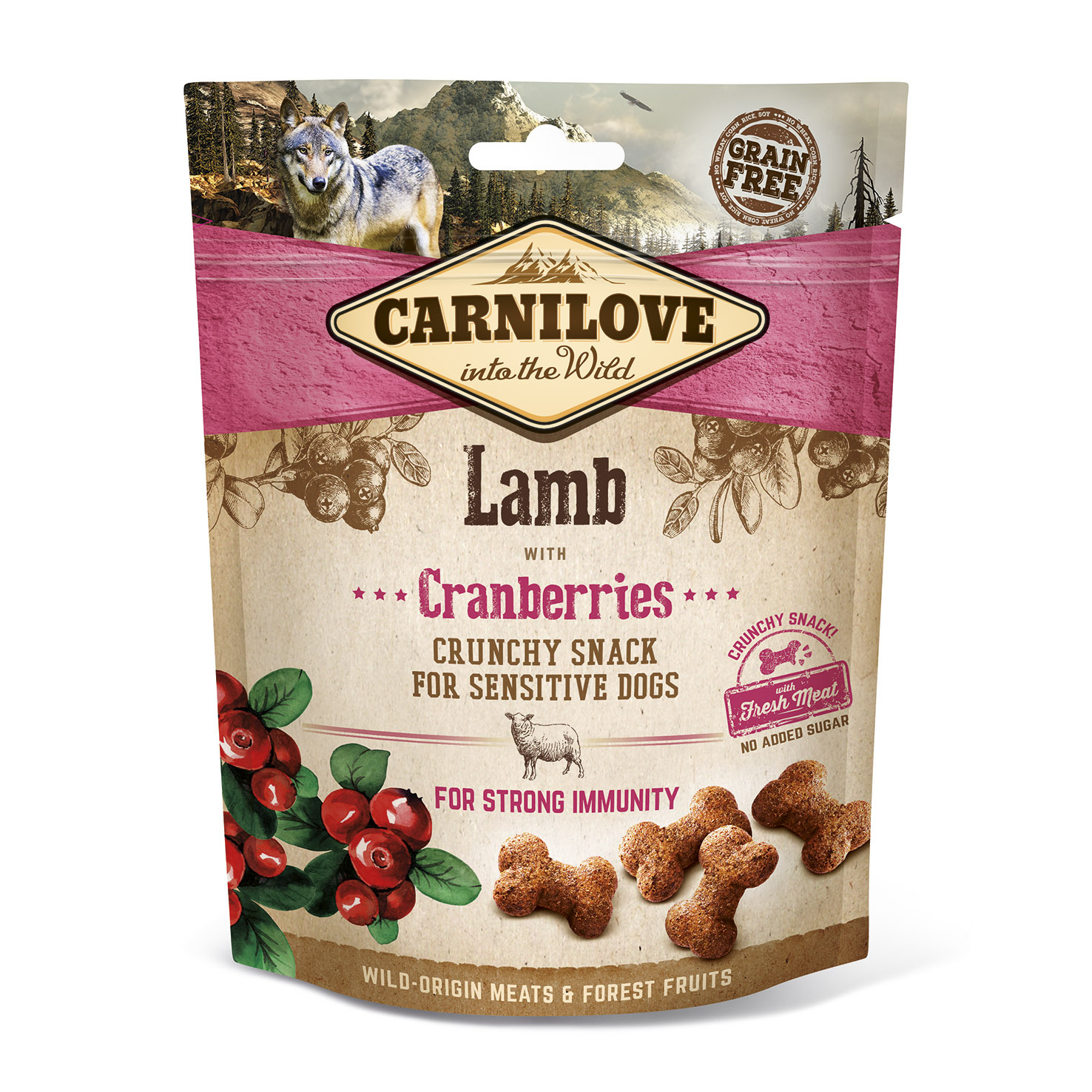 Carnilove Crunchy Snack Jagnięcina I Żurawina Dla Psów 200g