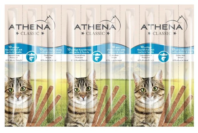 Athena Soczyste Pałeczki do Żucia z Łososiem i Pstrągiem 50g (10 szt.)