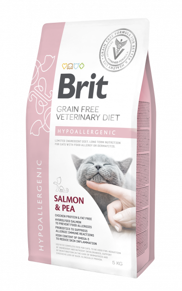 Brit Grain Free Veterinary Diet Cat Hypoallergenic Łosoś Z Groszkiem 5kg
