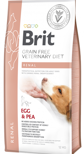 Brit Grain Free Veterinary Diets Dog Renal Jajko Z Groszkiem 12kg