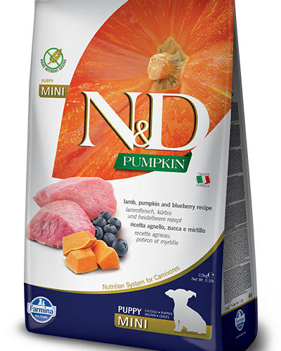 Farmina N&D Pumpkin Grain Free Canine Puppy Mini Lamb&Blueberry 2,5kg