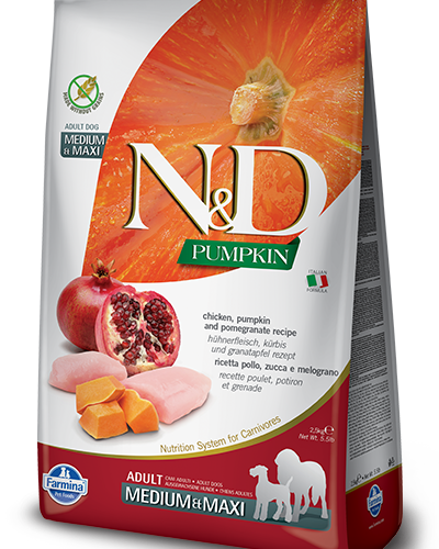 Farmina N&D Pumpkin Grain Free Canine Adult Medium&Maxi Chicken&Pomegranate 12kg