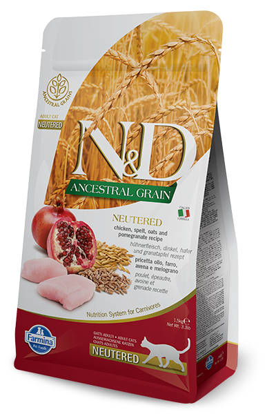 Farmina N&D Ancestral Grain Feline Neutered Chicken&Pomegranate 5kg