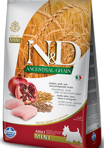 Farmina N&D Ancestral Grain Canine Adult Mini Chicken&Pomegranate 7kg