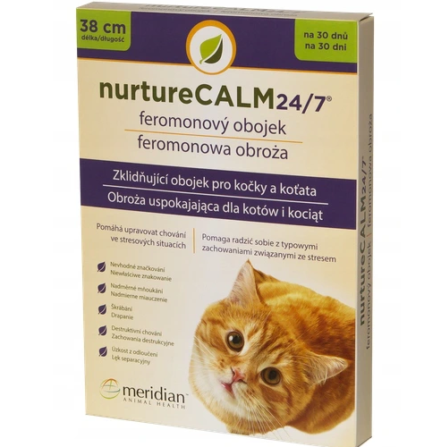 Meridian Animal Health NurtureCalm 24/7 Feline Pheromone Collar Obroża Uspokajająca Dla Kota 38cm