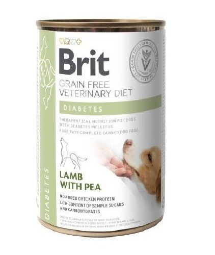 Brit Grain Free Veterinary Diet Dog Diabetes Z Jagnięciną I Groszkiem 400g