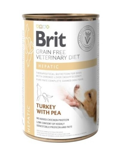 Brit Grain Free Veterinary Diet Dog Hepatic Z Indykiem I Groszkiem 400g