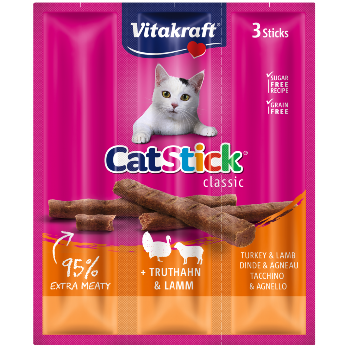 Vitakraft Cat Stick Mini Kabanosy Indyk Z Jagnięciną 3x18g