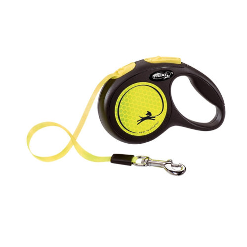 Flexi Smycz New Classic M Taśma 5m Do 25kg Żółty Neon