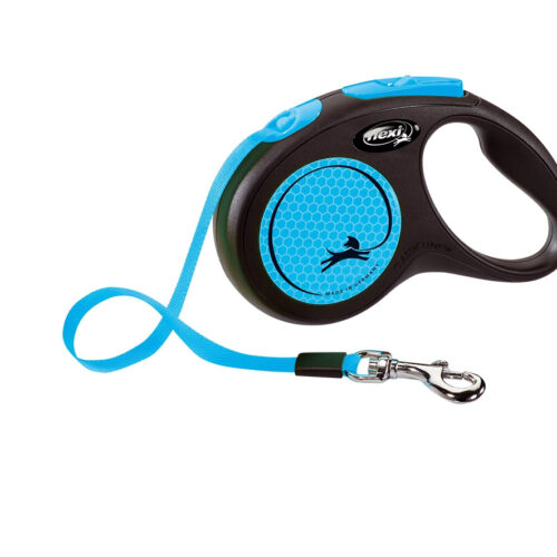 Flexi Smycz Classic M Taśma 5m Do 25kg Neon Blue