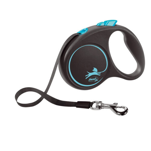 Flexi Smycz Black Design M Taśma 5m Do 25kg Niebieska