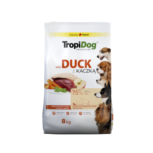 Tropidog Premium Adult Small Breeds Z Kaczką I Ryżem 8kg