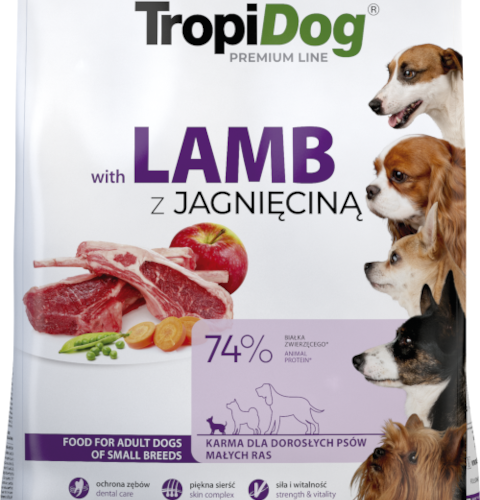 Tropidog Premium Adult Small Breeds Z Jagnięciną I Ryżem 8kg