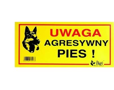 Dingo Tabliczka Ostrzegawcza "Uwaga Agresywny Pies"