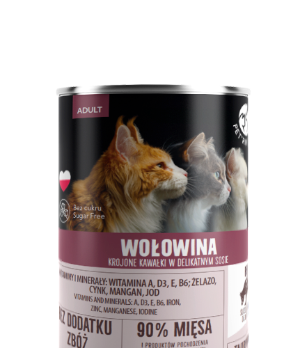 PetRepublic Wołowina Krojone Kawałki W Delikatnym Sosie 400g