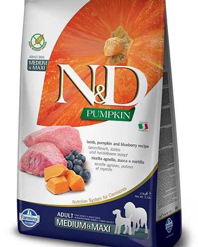 Farmina N&D Pumpkin Grain Free Canine Adult Medium&Maxi Lamb&Blueberry 12kg