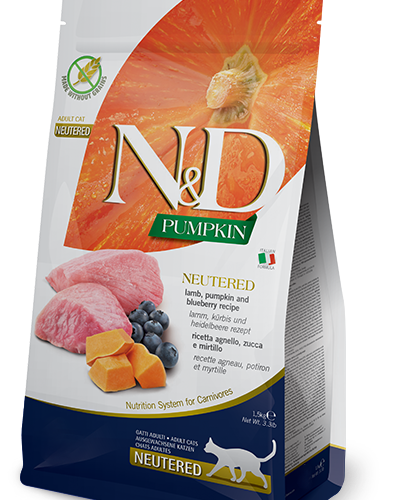 Farmina N&D Pumpkin Feline Lamb & Blueberry Neutered Adult 300g