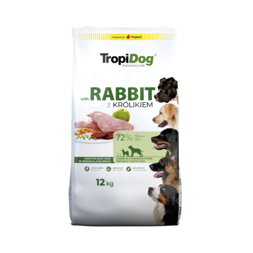 Tropidog Premium Adult Medium & Large Breeds Bogaty W Królika I Ryż 12kg