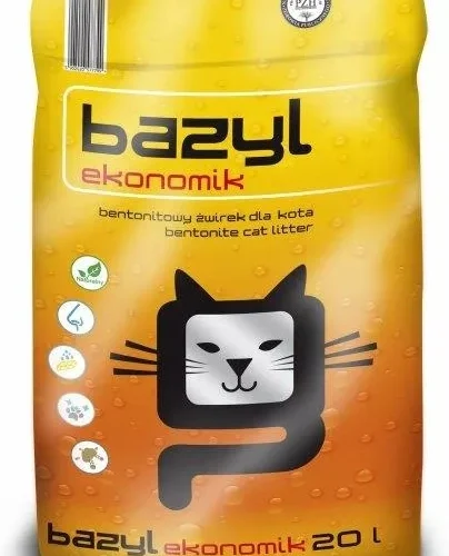 Bazyl Ekonomik Żwirek Bentonitowy Dla Kota 20l