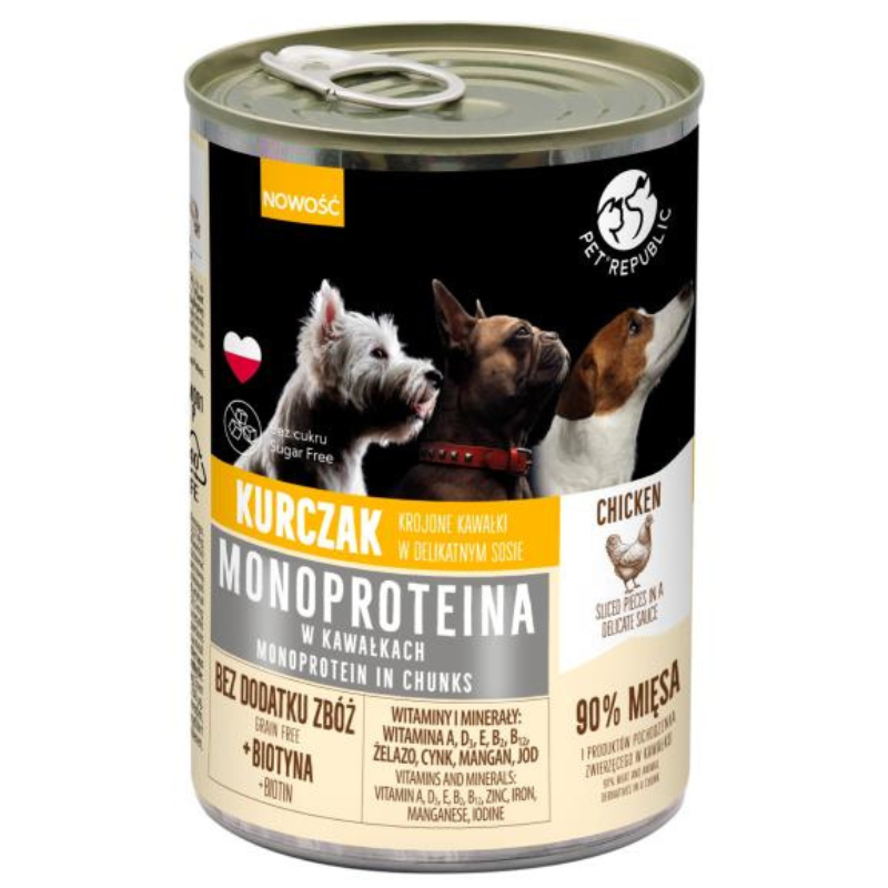 PetRepublic Monoproteina Kurczak 400g – karma monobiałkowa dla psów