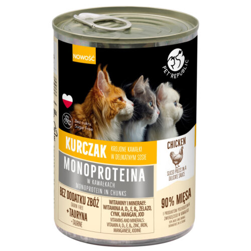PetRepublic Monoprotein Kurczak 400g – karma monobiałkowa dla kotów