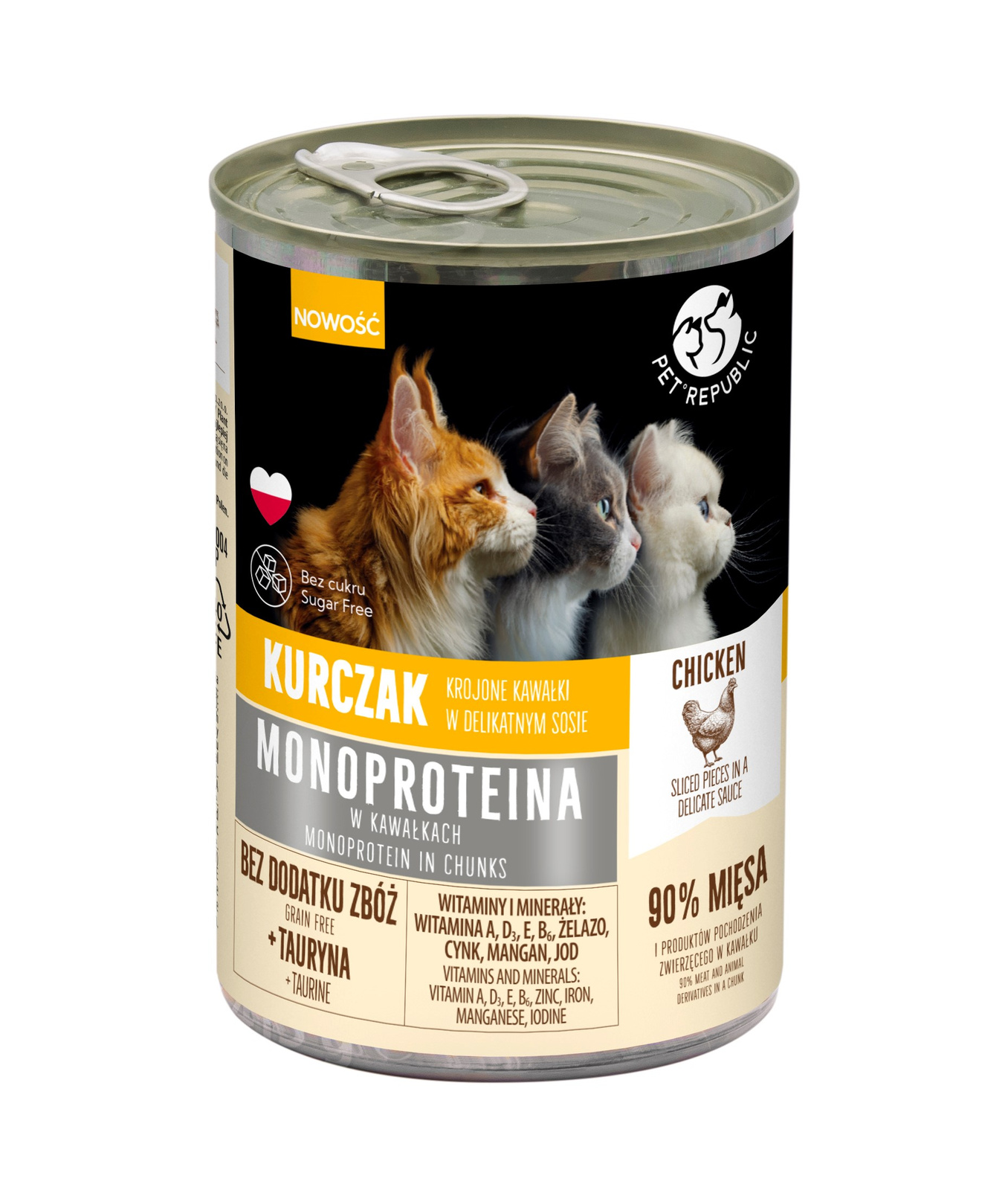 PetRepublic Monoprotein Kurczak 400g – karma monobiałkowa dla kotów