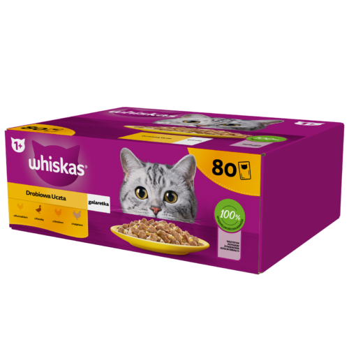 Whiskas Adult Drobiowa Uczta W Galaretce Dla Kota 80x85g