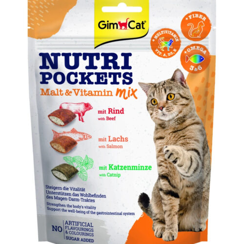 Gimcat Nutri Pockets Malt & Vitamin Mix Przysmak Dla Kota 150g