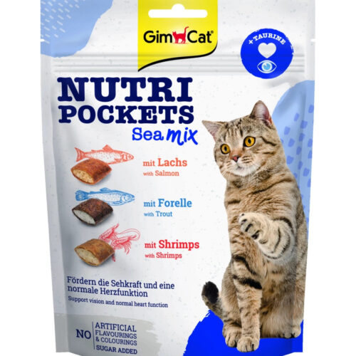 Gimcat Nutri Pockets Sea Mix Przysmak Z Tauryną Dla Kota 150g