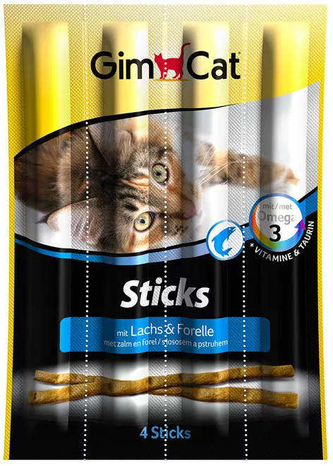 Gimcat Sticks Z Łososiem I Pstrągiem Dla Kota 4szt