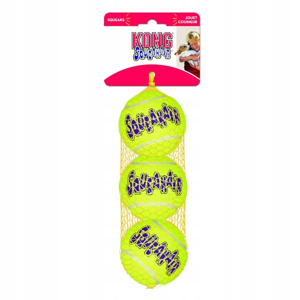 Kong SqueakAir M piłka piszcząca 3szt 6cm